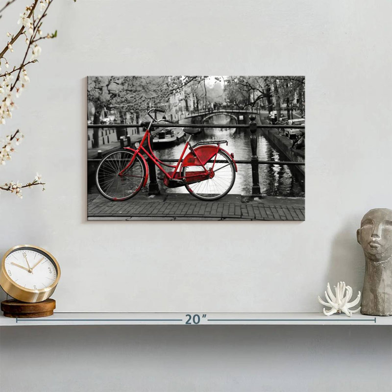 Mehar Red Amsterdam Bicycle, 8" H x 12" W