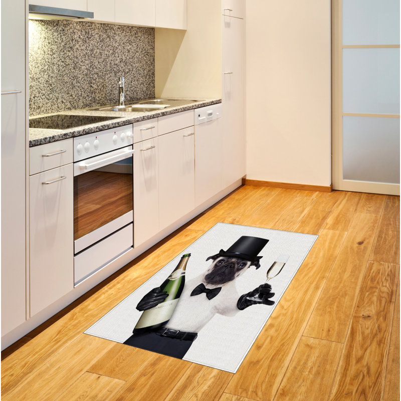 Pug High Density Long Fiber Poly Threads Decorative Area Rug Carpet, Rectangle 4' x 5'8"