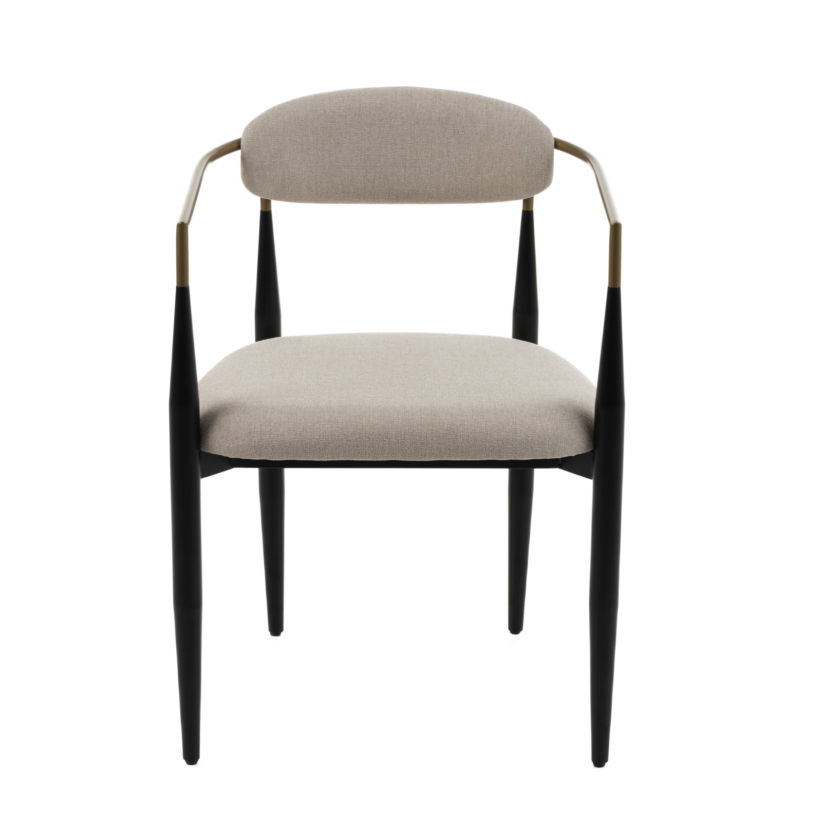 Ayliana Fabric Arm Chair Dining Chair, Beige