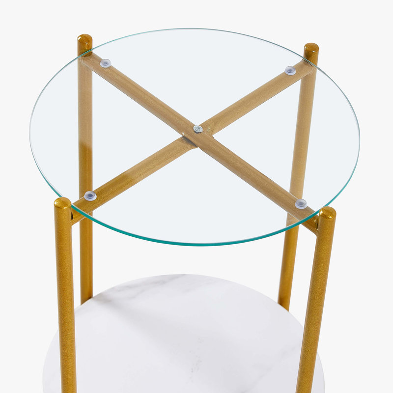 Table basse Rahn, Harwich, Transparent, Doré