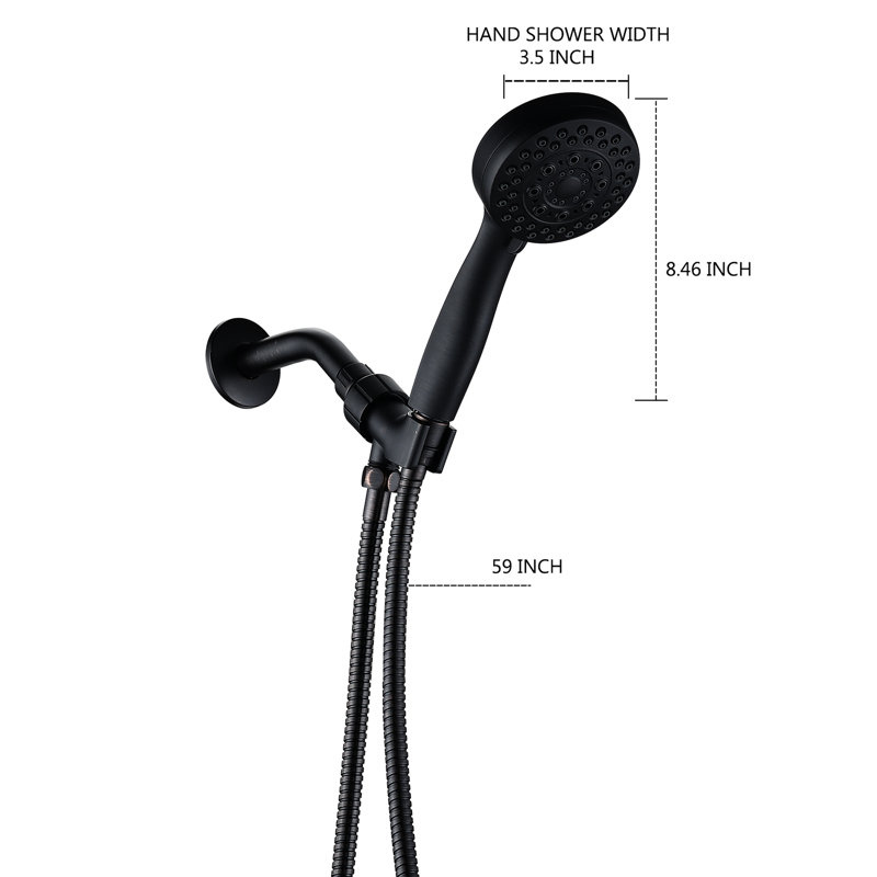 Pomme de douche à main avec tuyau - Bronze huilé. Jet réglable à 5 modes. Buse médicale et hygiénique. Facile à nettoyer, ne se bloque pas facilement. Qualité ABS Jet puissant à basse température. Filet d'eau