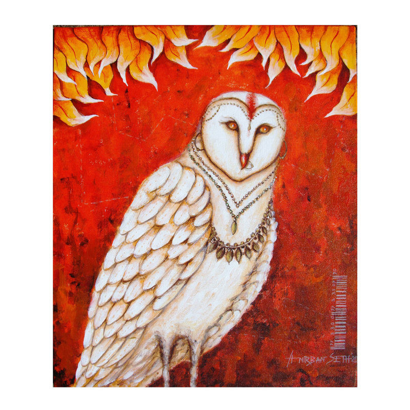 The Laksmi Owl | Acrylic On Canvas | By Anirban Seth