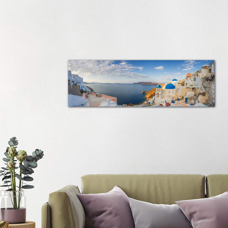 Oia Sunrise, Santorini, Greece I by Jim Nilsen - Wrapped Canvas Panoramic Print, 121.92 cm H x 40.64 cm W x 1.91 cm D