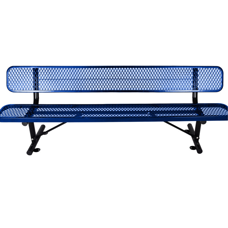 8 pi Banc d'extérieur avec bleu - solide et fabriqué pour la terrasse, la pelouse, le patio en acier thermolaqué de 8 pi, bleu, convient au patio, au porche