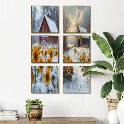 Ensemble de 6 décorations murales Sunflowers By The Frosty