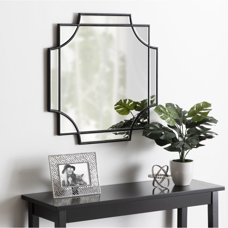 Ocilla Flat Mirror, 24" x 24", Black