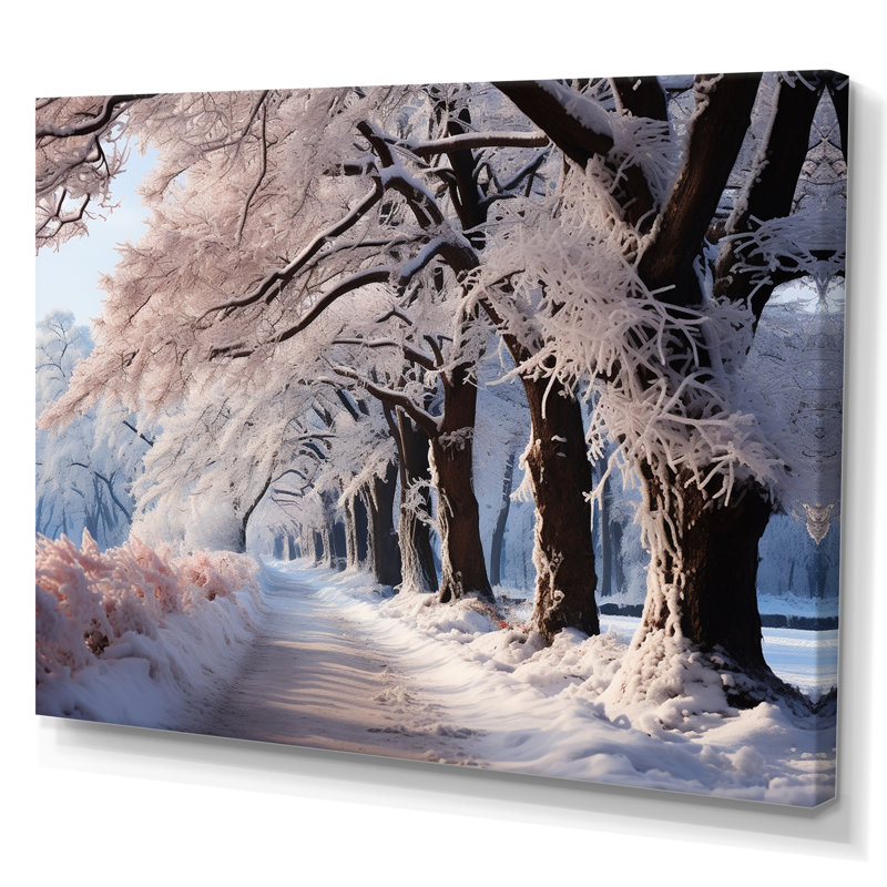 Winter Frosty Forest III, reproduction d'art sur toile, 34" H x 44" W, Toile tendue