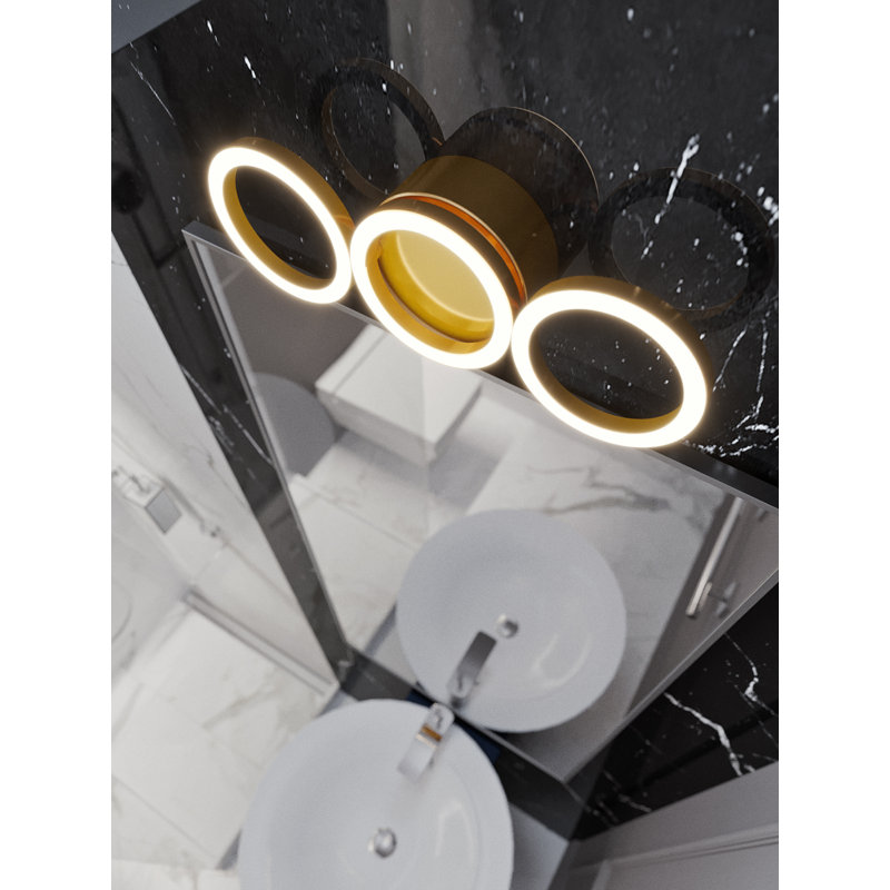 Steel LED Flush Mounted Sconce, Satin Brass