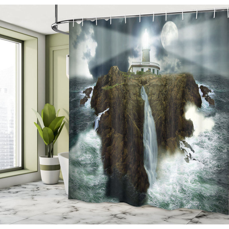 Shower Curtain with Hooks Included, 75" H x 69" W