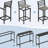 Outdoor Patio Bar Set, Rectangular Bar Tables, 3 Piece 2 Cushioned 41" Bar Stools, Table and Chairs Set for Poolside, Backyard, Porch