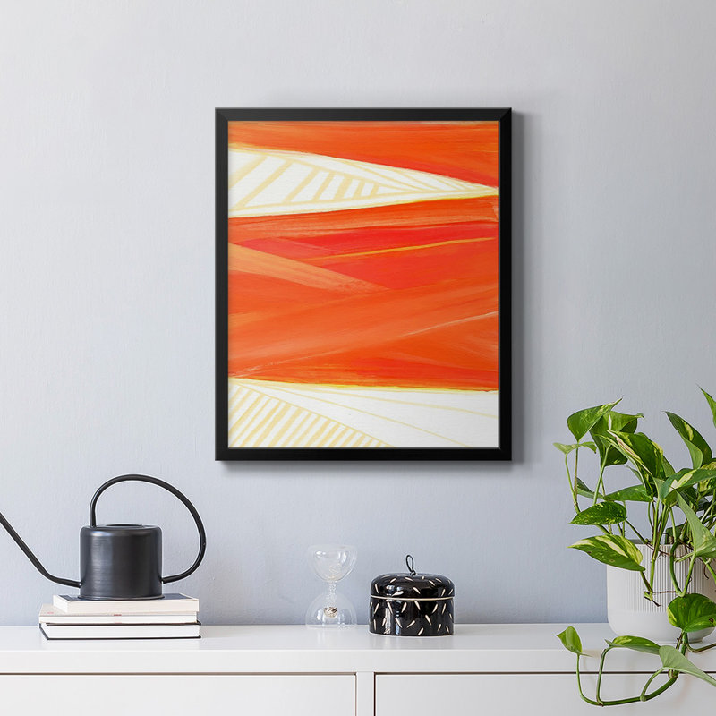 Warm Rays I, toile encadrée de qualité supérieure - prête à être accrochée, Noir, H 24 po x l 20 po