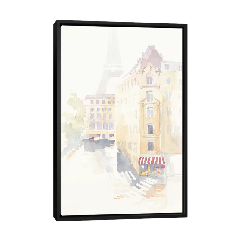 « paris crosswalk », reproduction d’art sur toile tendue, H 26 po x l 18 po x P 1,5 po, Toile avec cadre noir, Pas de tapis