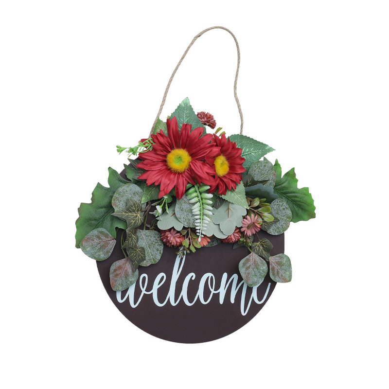 Faux Sunflower 40cm Wreath