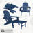 Celese HDPE Folding and Adjustable Adirondack Chair with Ottoman-670727341