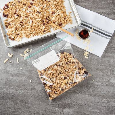 Restaurantware-Bag Tek 1 Gallon Storage Zip Bags, 1000 Disposable Zipper Pouch Bags - Double Zipper, Greaseproof, Clear Plastic Zip Bag, With Write-On-Label, For Food Organization And Storage