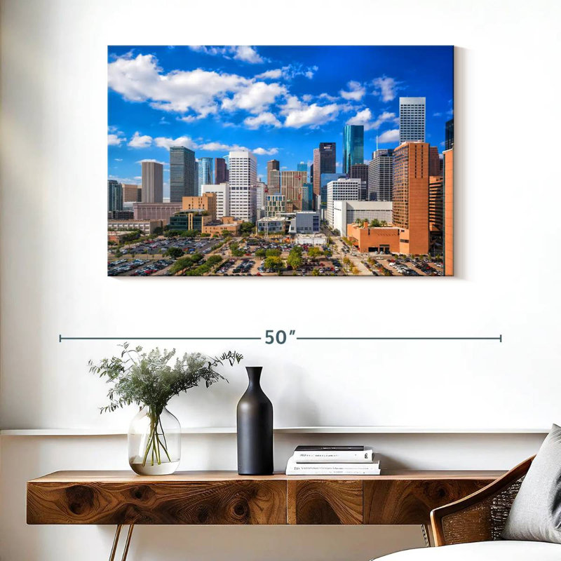Horizon du centre-ville de Houston, H 26 po x l 39 po