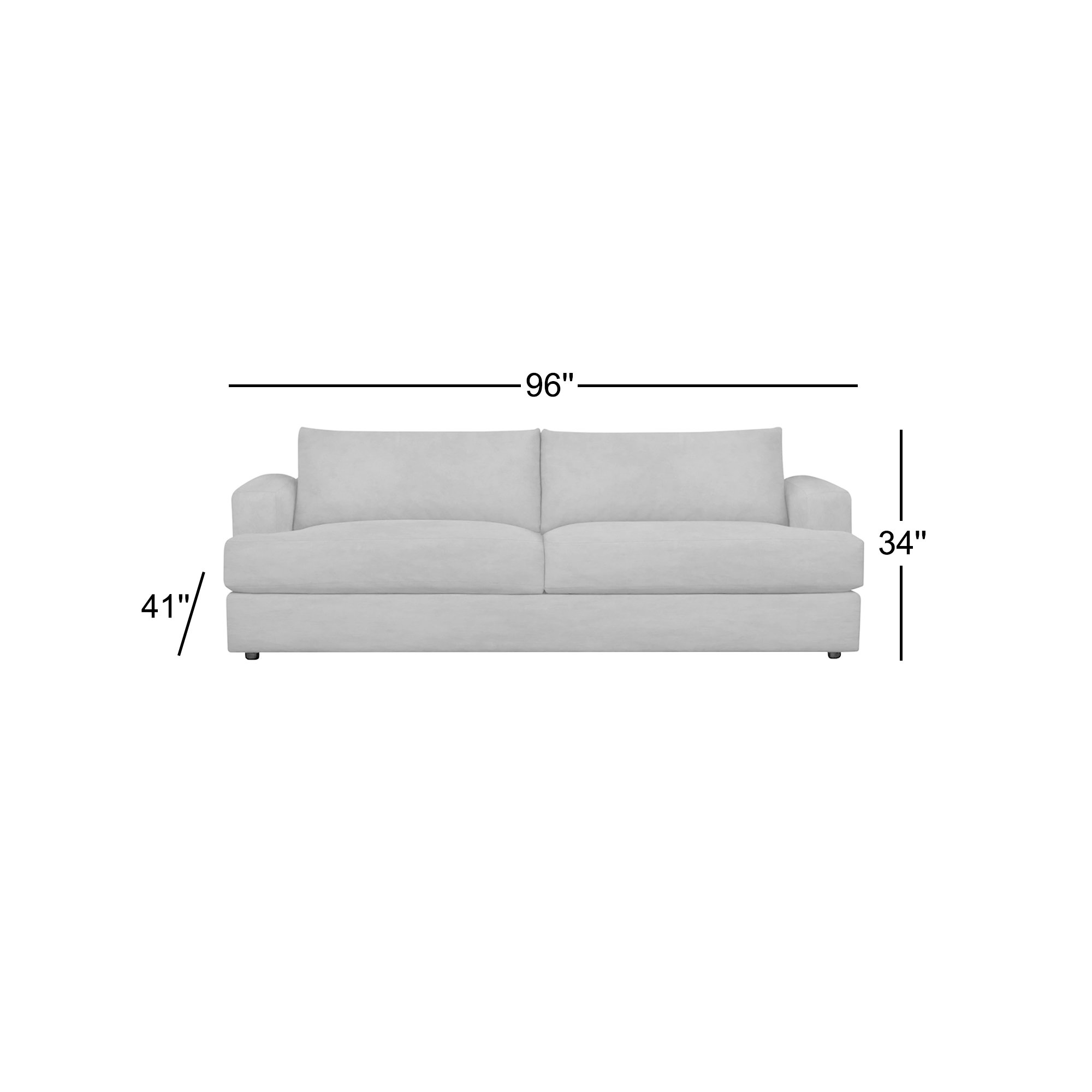Cayden 96'' Upholstered Sofa, Canvas Flax Sunbrella® Canvas