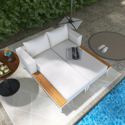 55" W Outdoor 2 In 1 Patio Daybed by Latitude Run