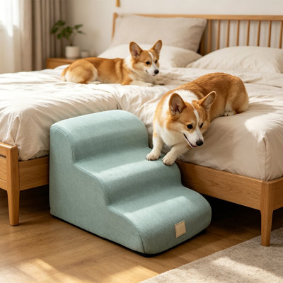 Noyau en mousse pour escalier pour animal de compagnie antidérapant, jaune 15,75 po x 15,75 po x 11,81 po