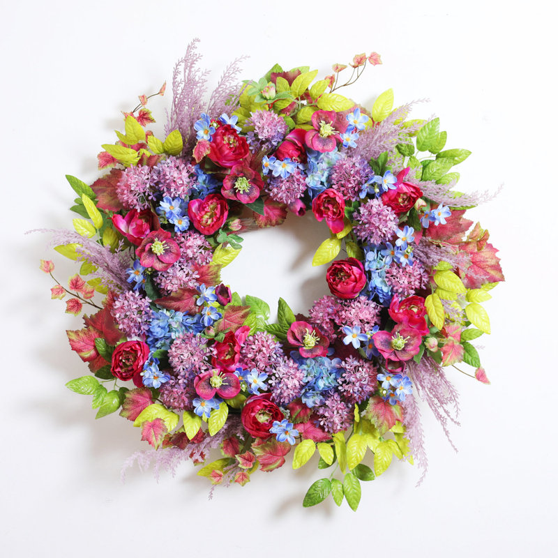 Couronne de soie, H 32 po x l 32 po x P 6 po