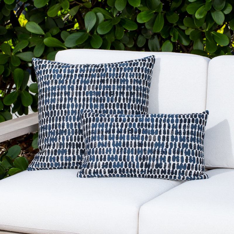 Thumbprint Outdoor Rectangular Pillow Cover & Insert, Indigo