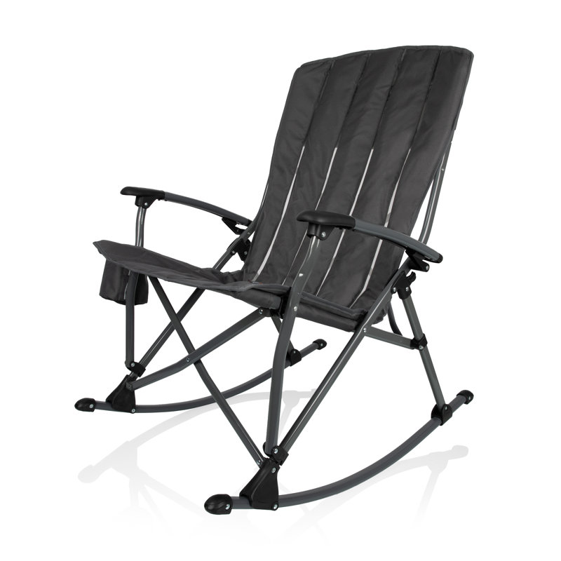 Outdoor Rocking Camp Chair - XL Heavy Duty Camping Chair for Adults Mario, Gray