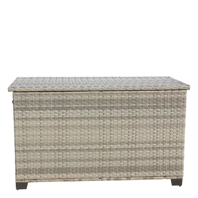 Grey Outdoor Storage Chest - 148 Gallon. Strong Lid And Waterproof. Spacious Inside. Handles For Portability. Pe & Steel. Assembly Required Patio Gallon Capacity. Strengthened Lid. Interior. Easy