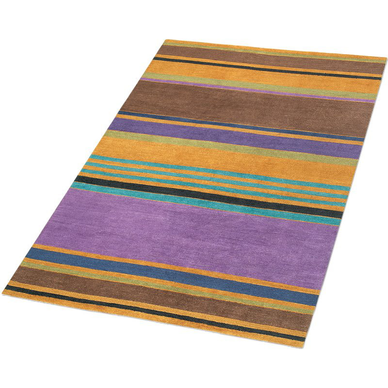 Copacabana Wool Striped Area Rug in Brown/Orange/Purple, Rectangle 12' x 16'