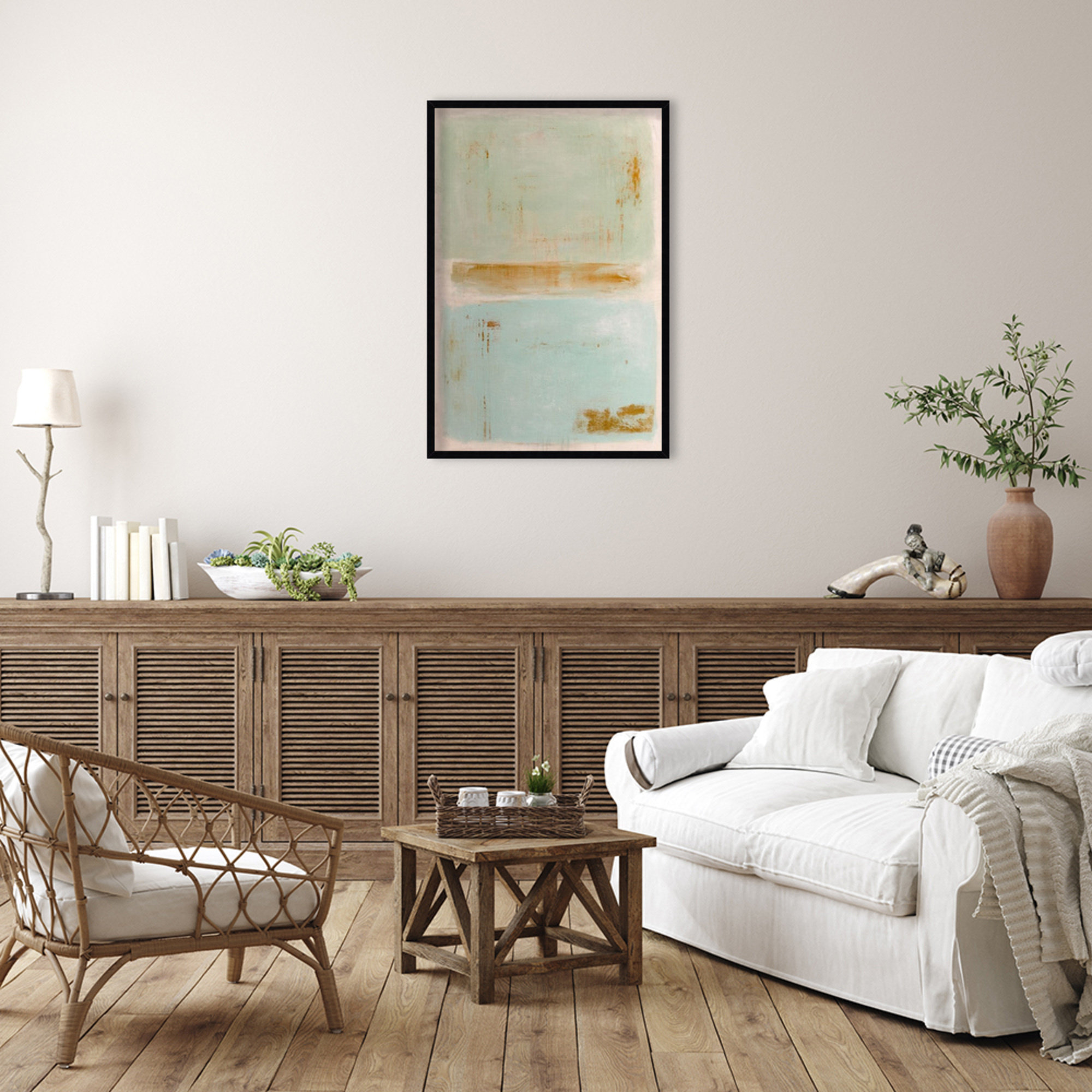 Soft Sided by Mauro Wood Framed Wall Art Print, 41" H x 28" W, Black