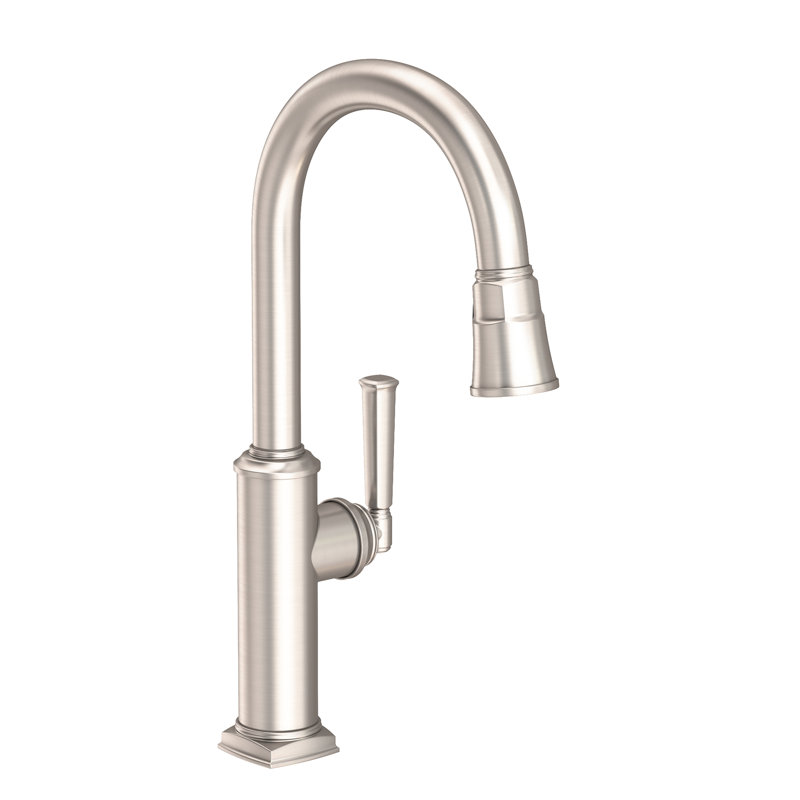 Zemora Single Handle Pull Down Kitchen Faucet, Satin Nickel (PVD)