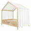 Lit de plancher en bois avec auvent en forme de maison-1839606719-1839606714