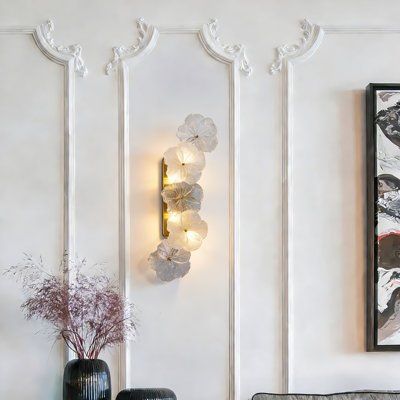 Elegant French Style Flower Wall Lamp (G9×4 3-color Bulbs Included)