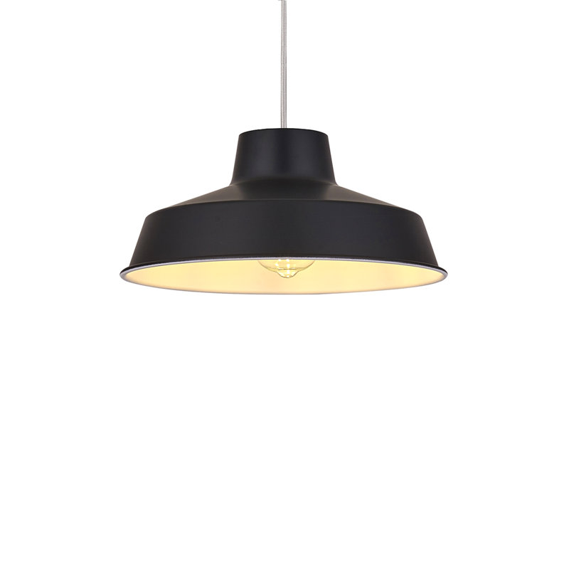 Pluto 12cm H Metal Bowl Pendant Shade ( Screw On ), Matt Black