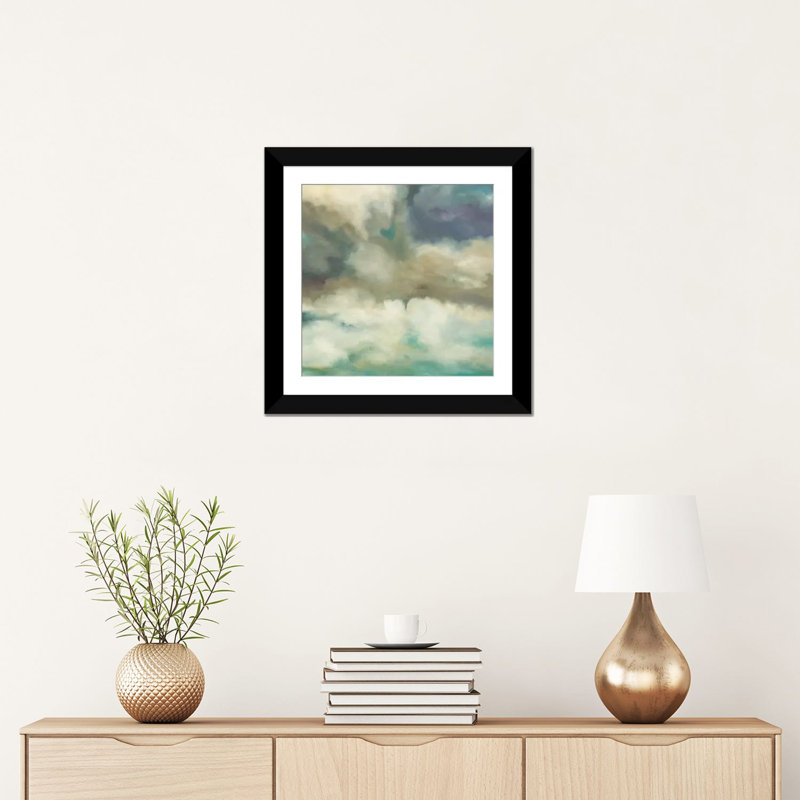 « gathering storm », impression sur toile, H 16 po x l 16 po x P 1 po, Papier beaux-arts encadré noir, Blanc