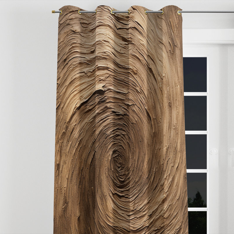 Rideau brun occultant avec œillets Brown Calm, L 52 po x L 63 po, Œillets dorés