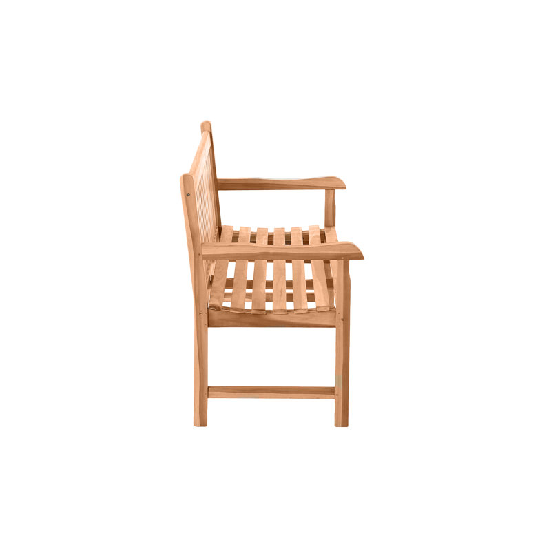 Lindel Solid Wood Teak Outdoor Bench, 92cm H x 150cm W x 63cm D