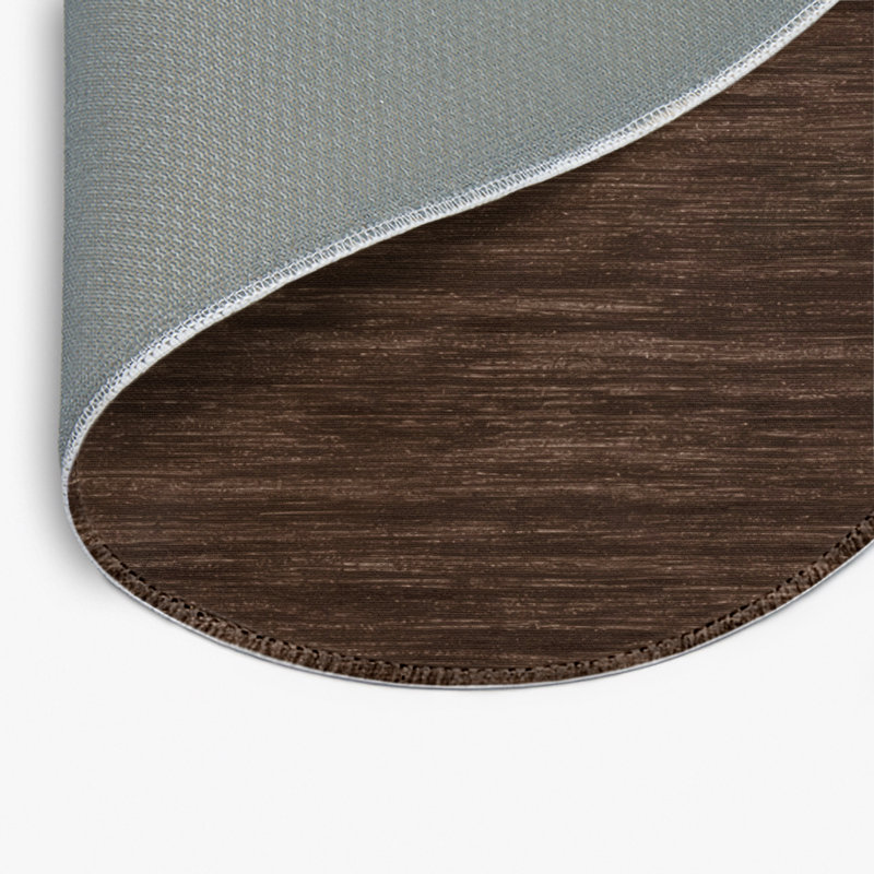Tapis brun uni d'intérieur et d'extérieur, Rond 5 pi