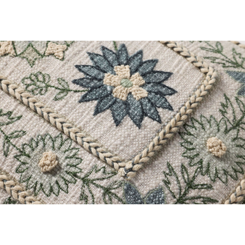 Loloi Throw Pillow, Blue/Multi Floral, Down