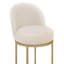 Tabouret de bar sculptural pivotant avec base en métal doré et assise en chenille rembourrée-131456459