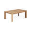 Bois: table basse en bois avec coussins imperméables et confortables, beige et brun, siège à lattes à dossier ouvert
