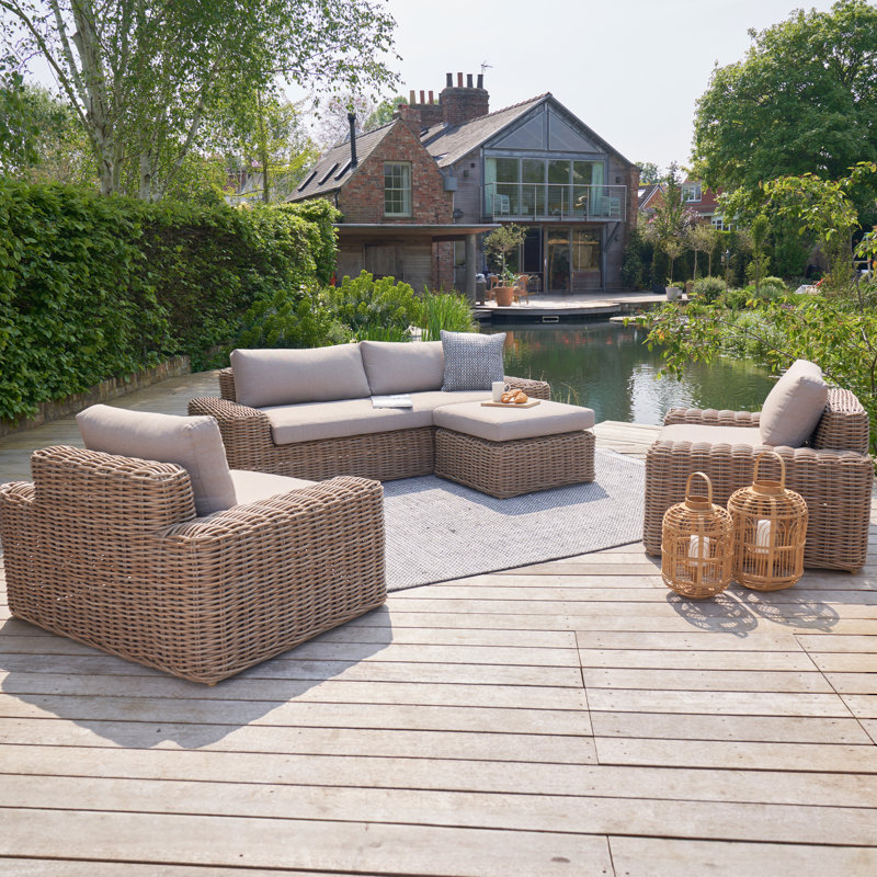 Errin Wicker 4 - Person Seating Group with Cushions