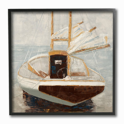 «Mute Neutral Sailboat at Port on a Calm Sea», impression