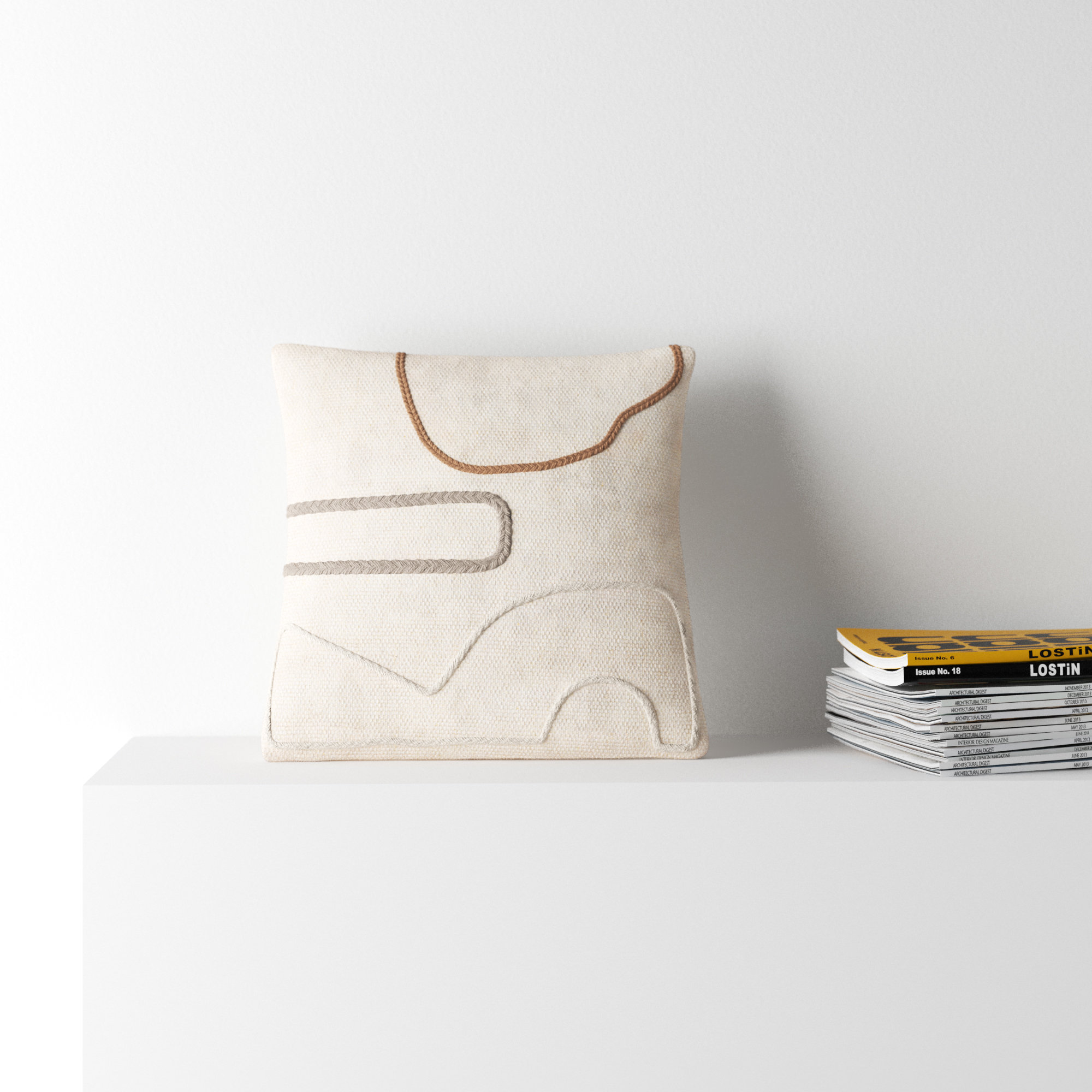 Alain Embroidered Throw Pillow