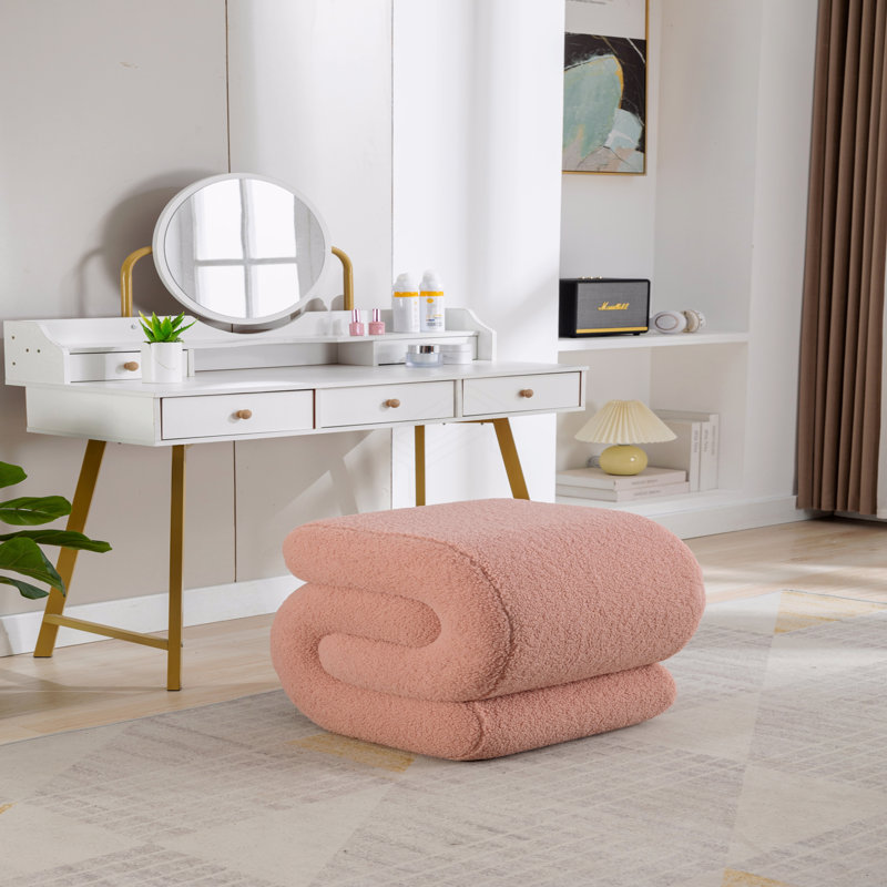 Repose-pieds Jaszlyn, tabouret de maquillage, repose-pieds, Ourson rose