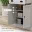 Armoire à micro-ondes avec tiroir de rangement, armoire à double porte et tablette réglable HOMcom, buffet avec huche et trou de câble, armoire de rangement pour cuisine, salle à manger, salon, blanc