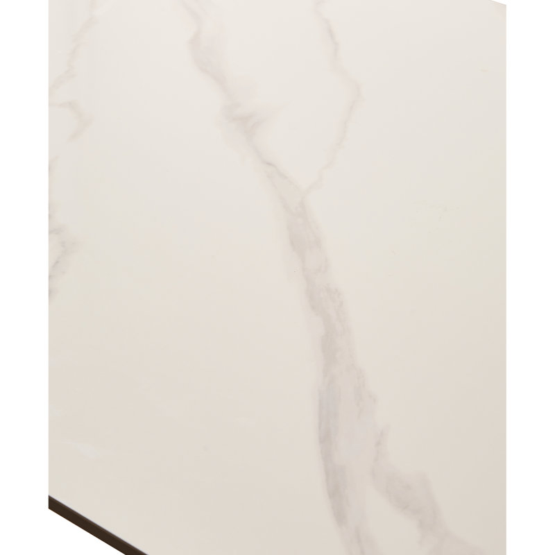 White Ceramic Tile Top Dining Table With Metal Legs, 55" X 29.2" W Rectangular 53.83" 29.2