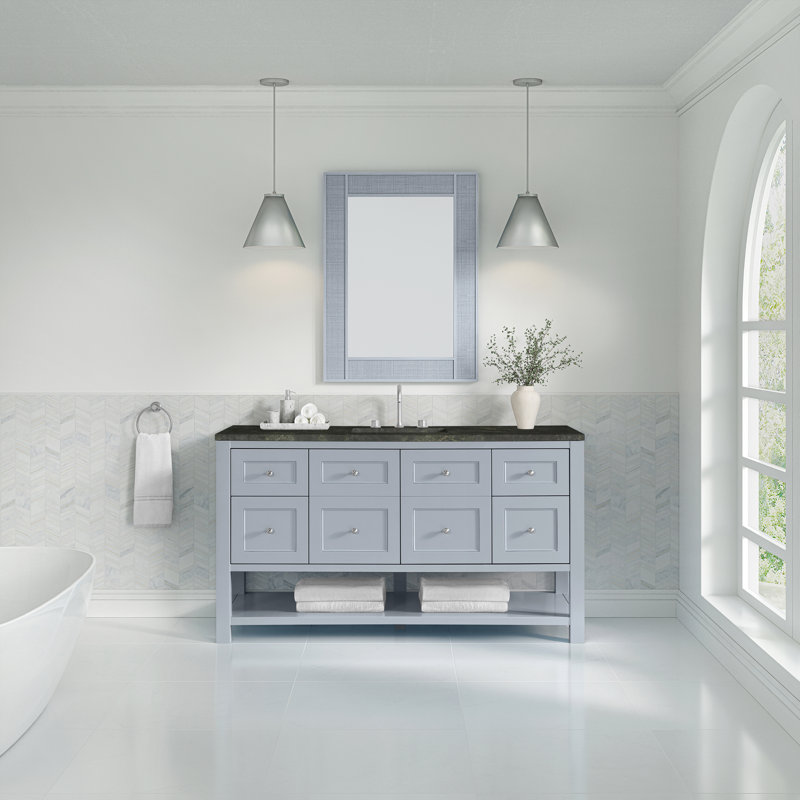 Breckenridge 60'' W Single Vanity, Serenity Blue, Phantome Eclos, Widespread