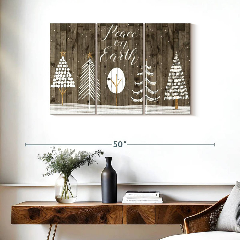 Lelend Wooded White Christmas Collection A, H 24 po x l 38 po