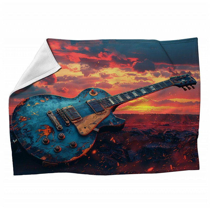 Jeté polaire pour guitare électrique - Jets de musique pour canapés ou lits 12364, Grand lit