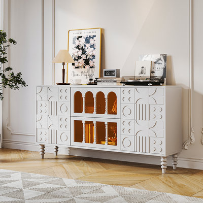 Buffet blanc massif et bois manufacturé